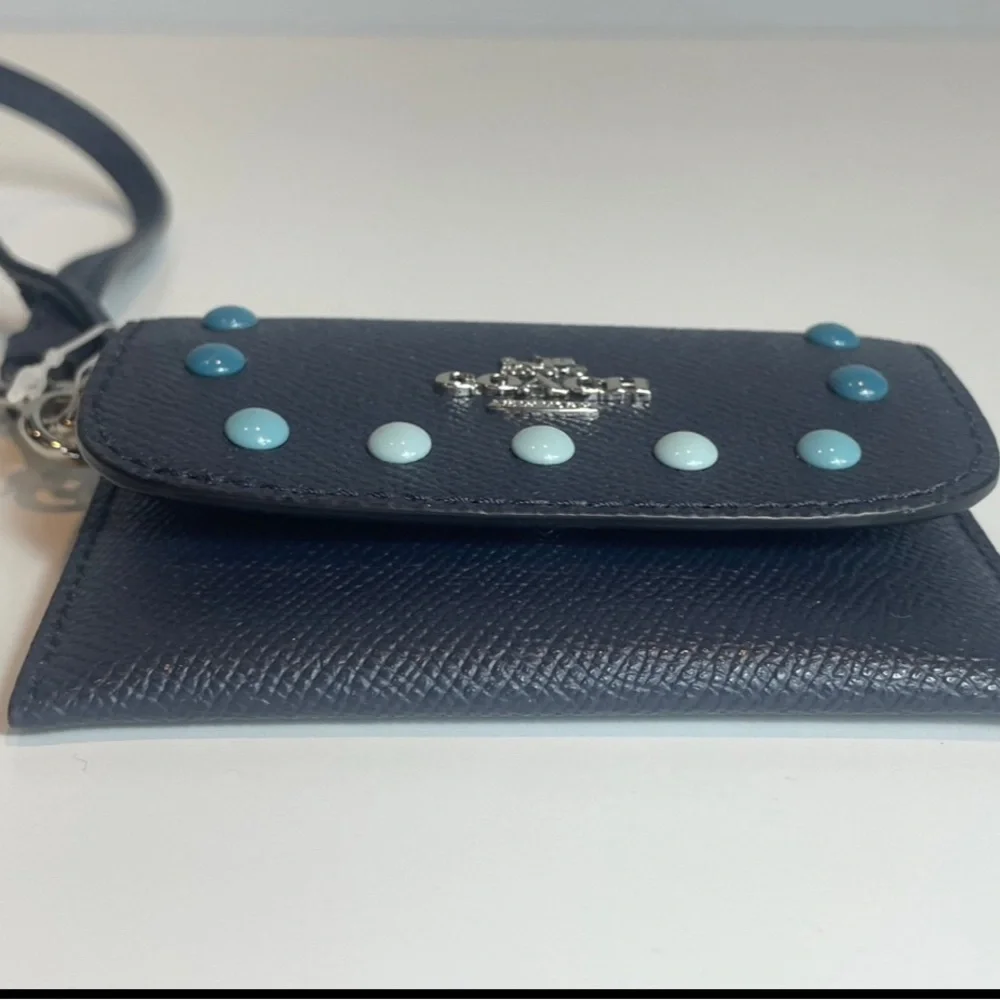 NWOT COACH Rainbow Rivets Card Holder Pouch
